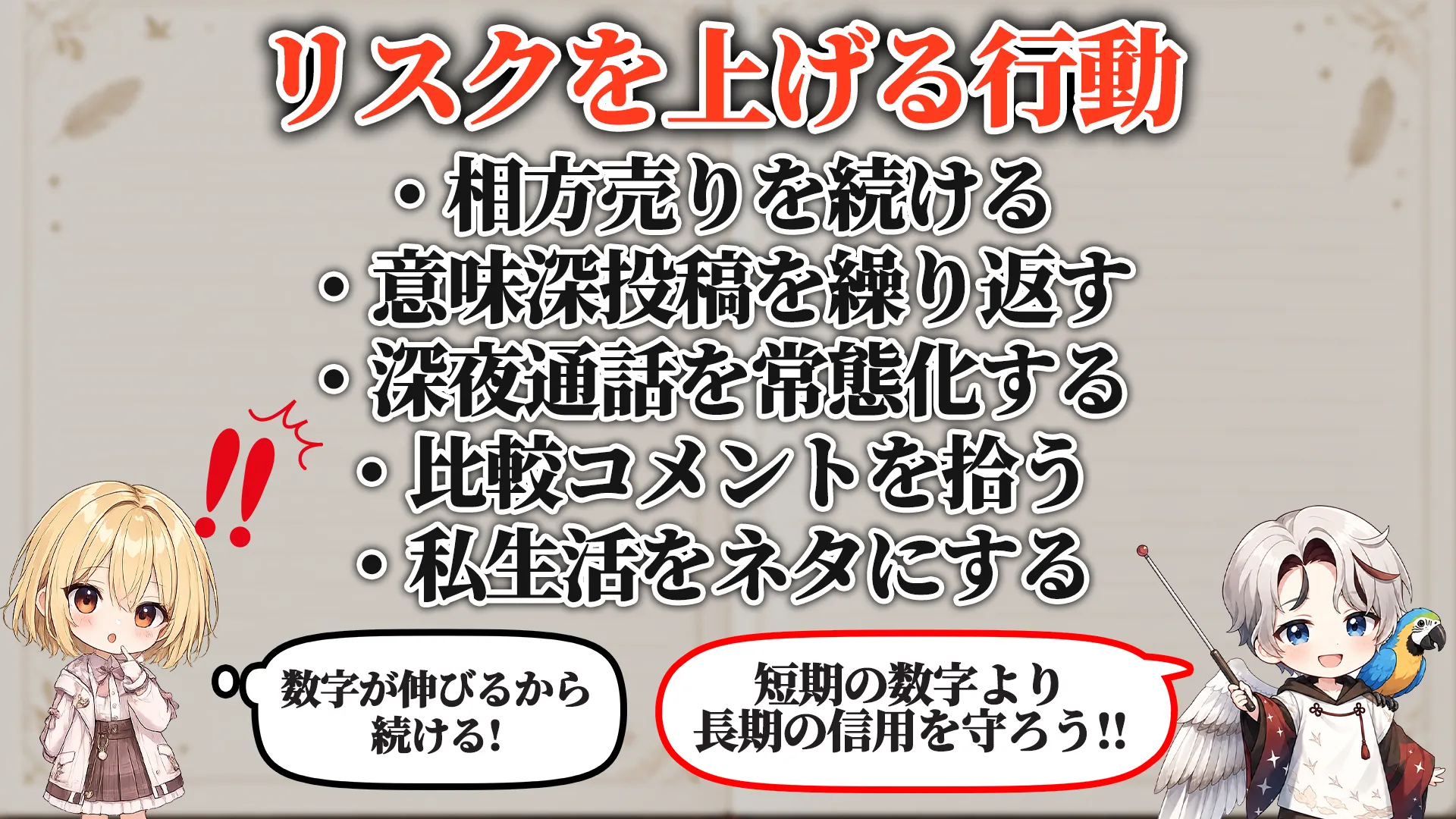 リスクを上げる危険行動