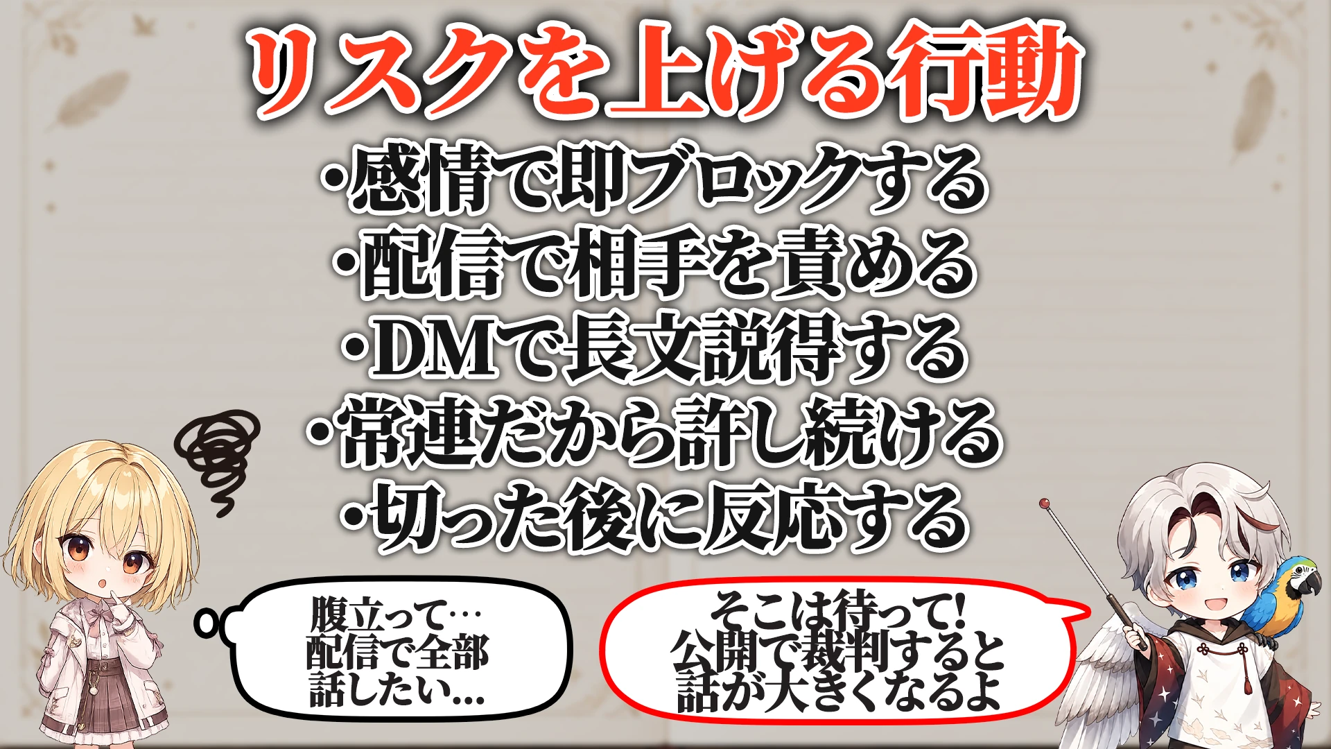 リスクを上げる危険行動