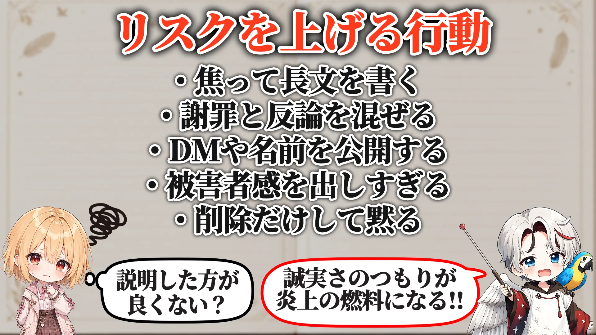 リスクを上げる危険行動