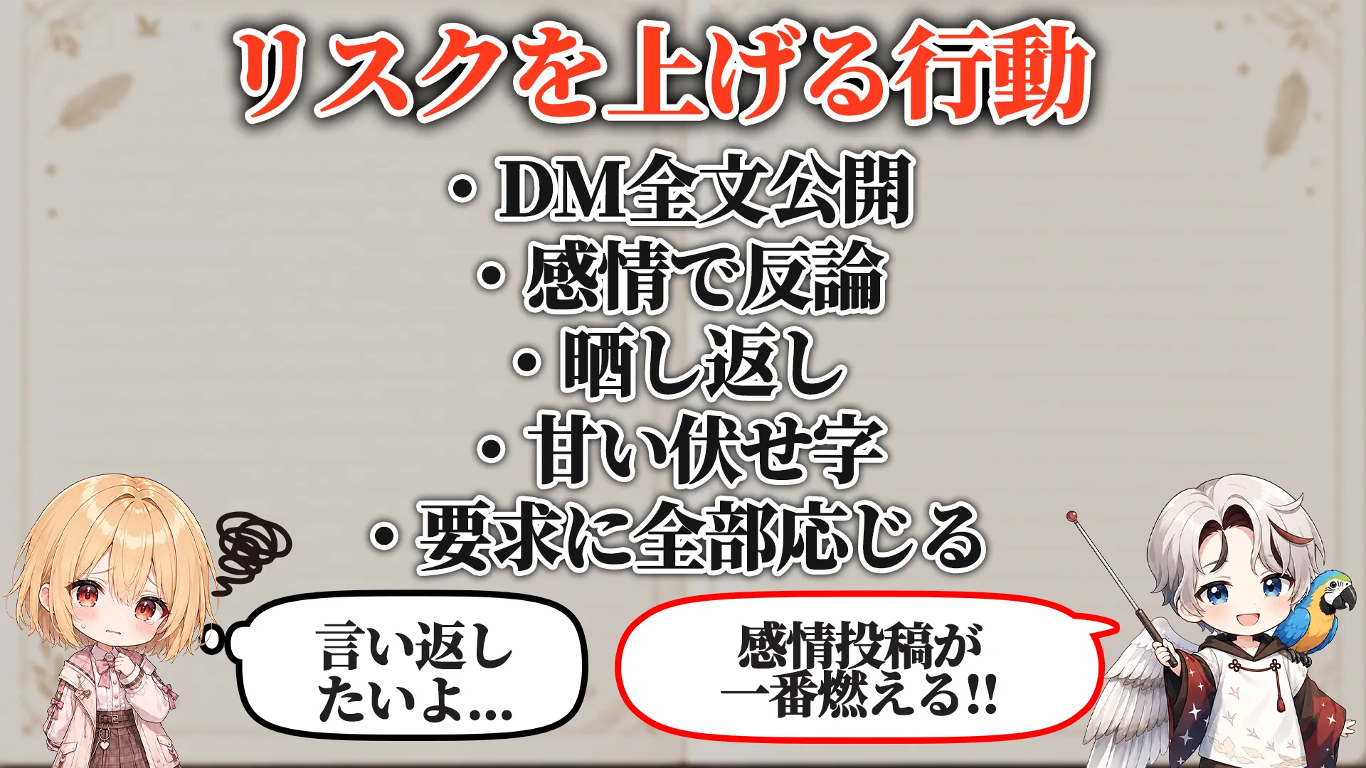 リスクを上げる危険行動