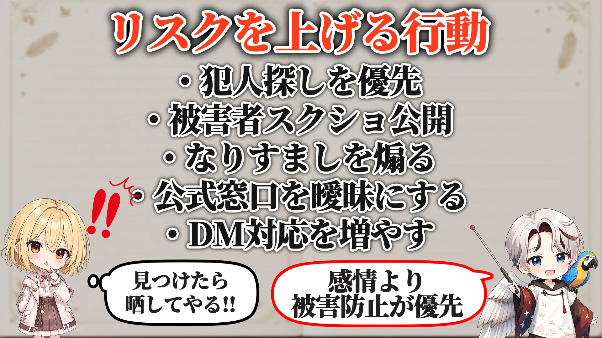 リスクを上げる危険行動