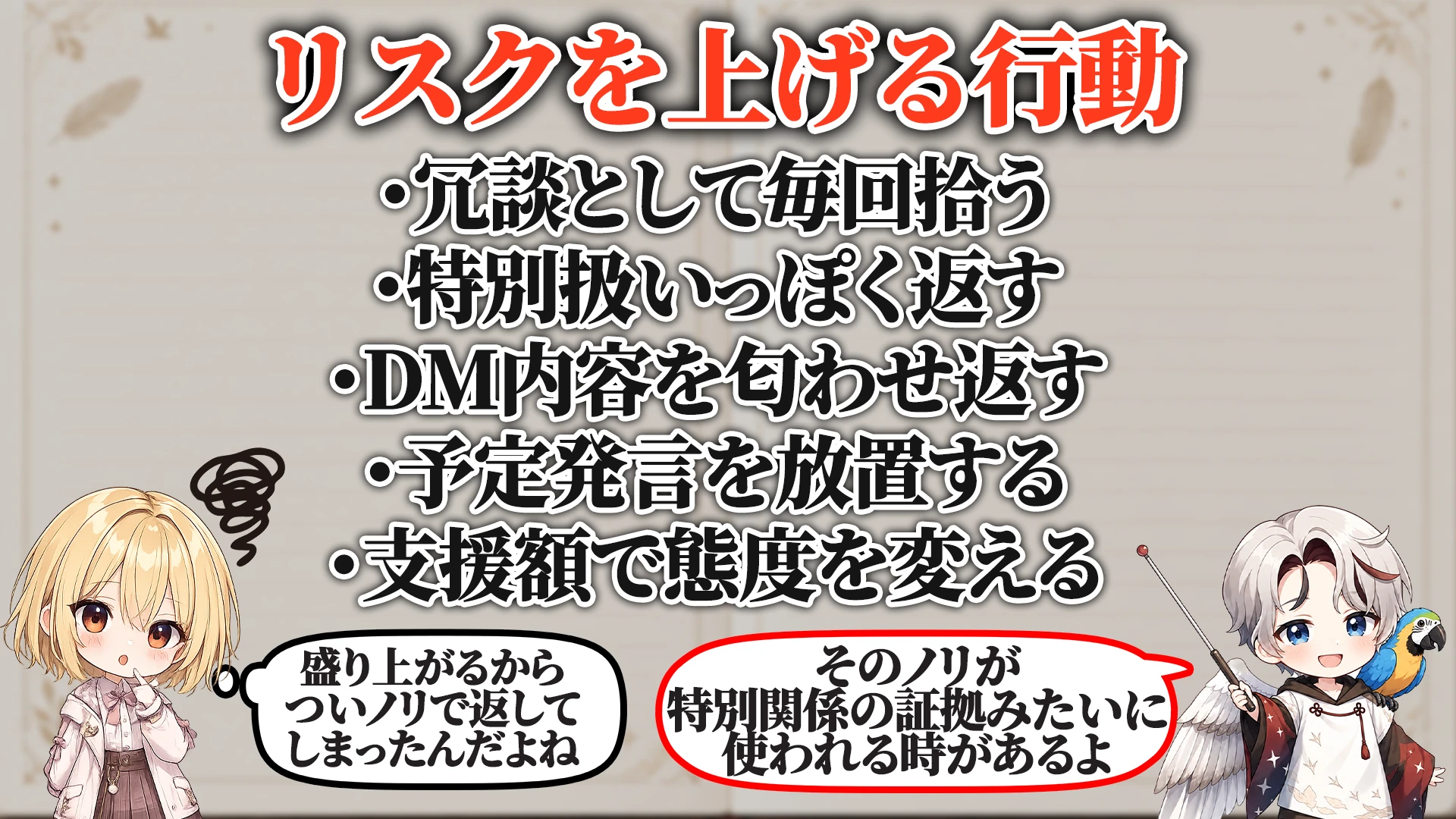 リスクを上げる危険行動