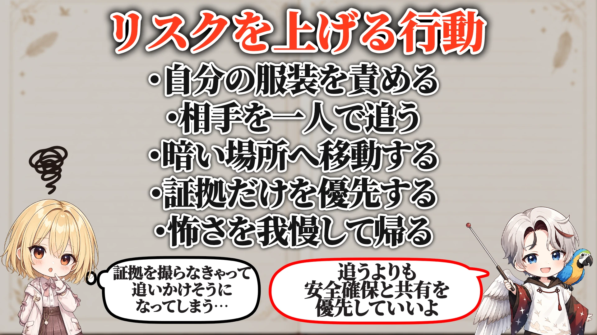 リスクを上げる危険行動