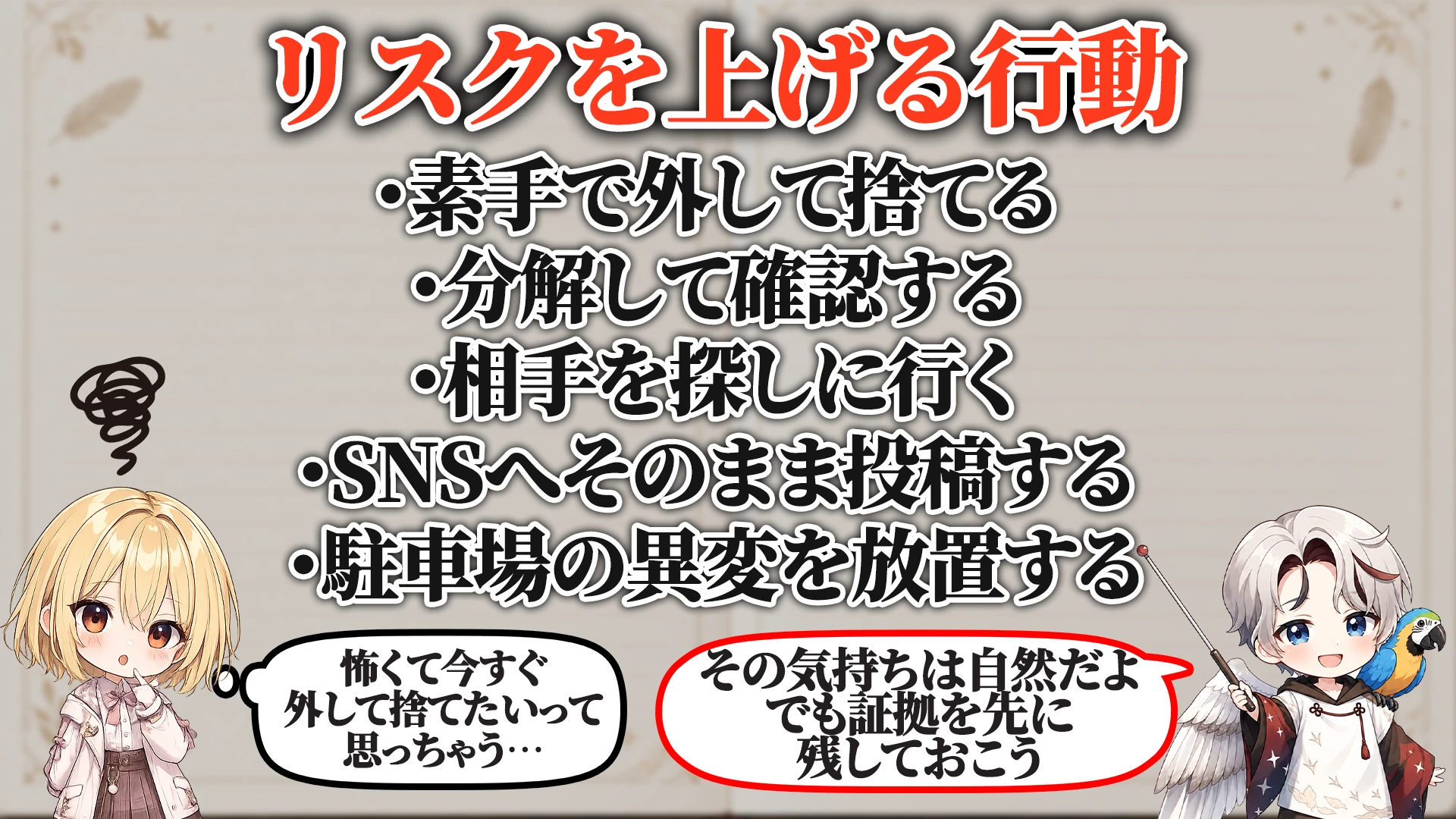 リスクを上げる危険行動