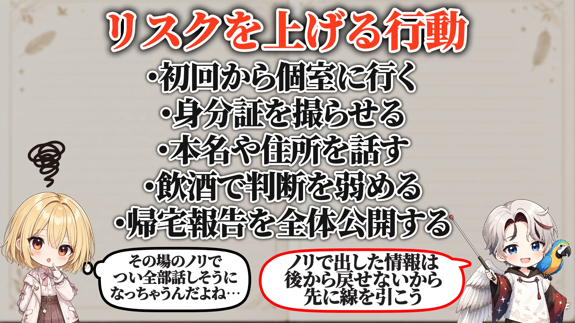 リスクを上げる危険行動