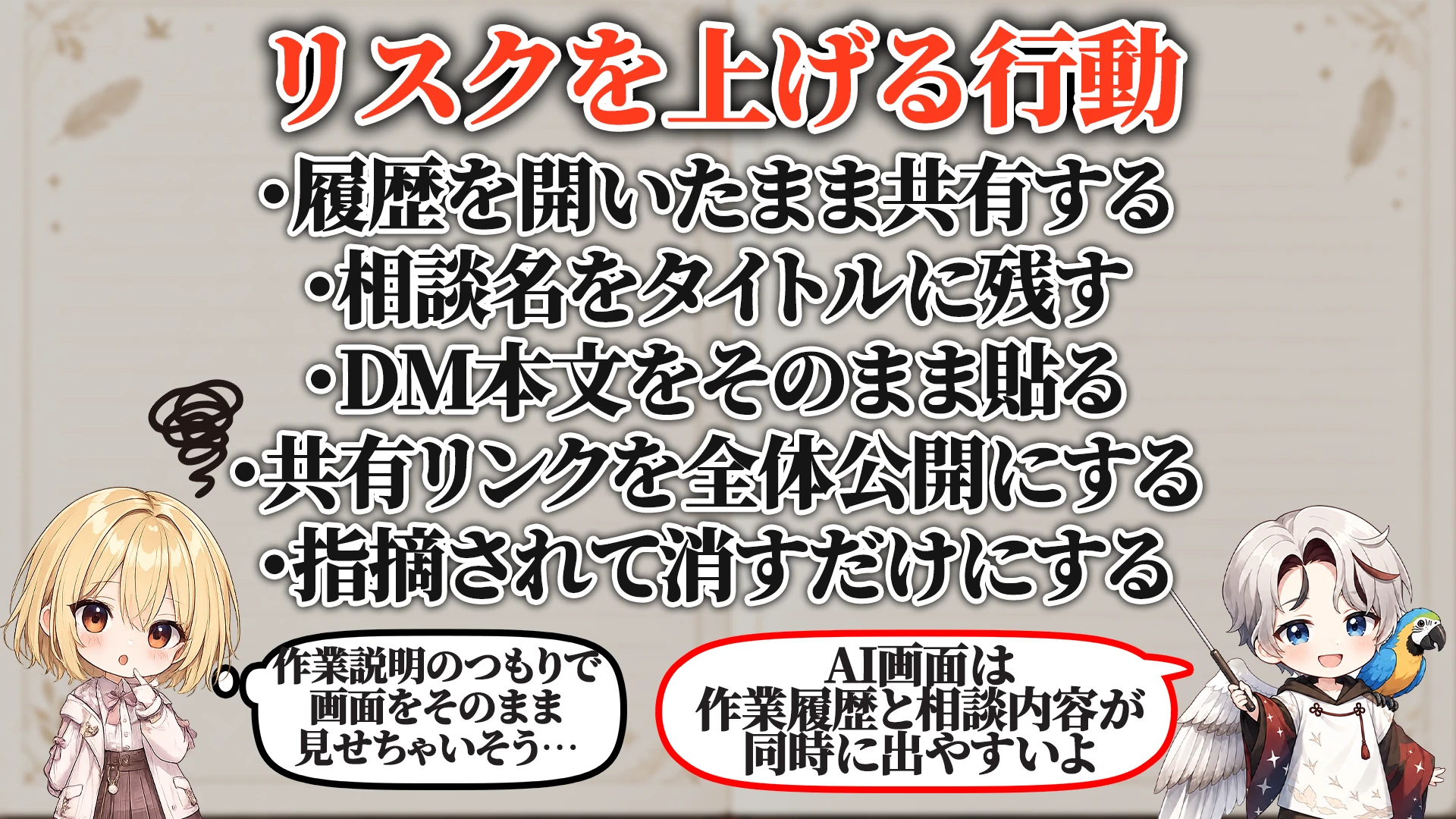 リスクを上げる危険行動