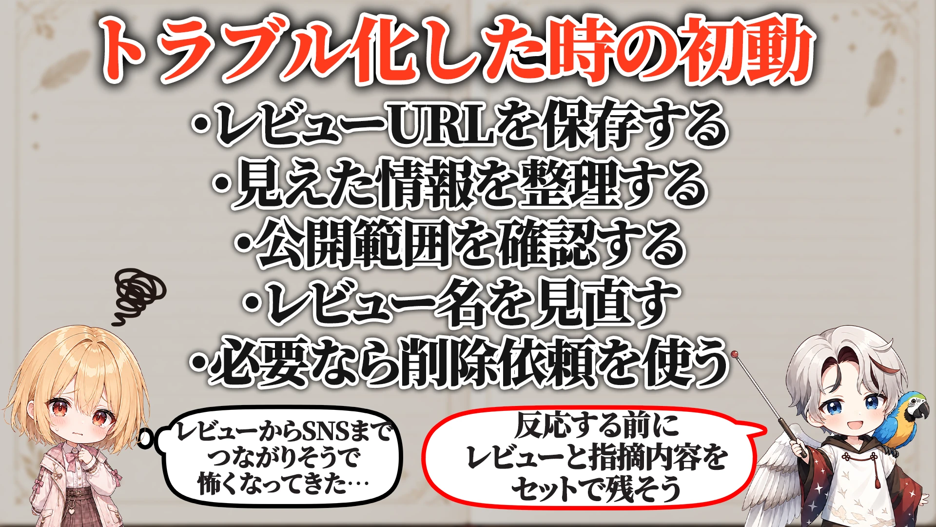 トラブル化した時の初動