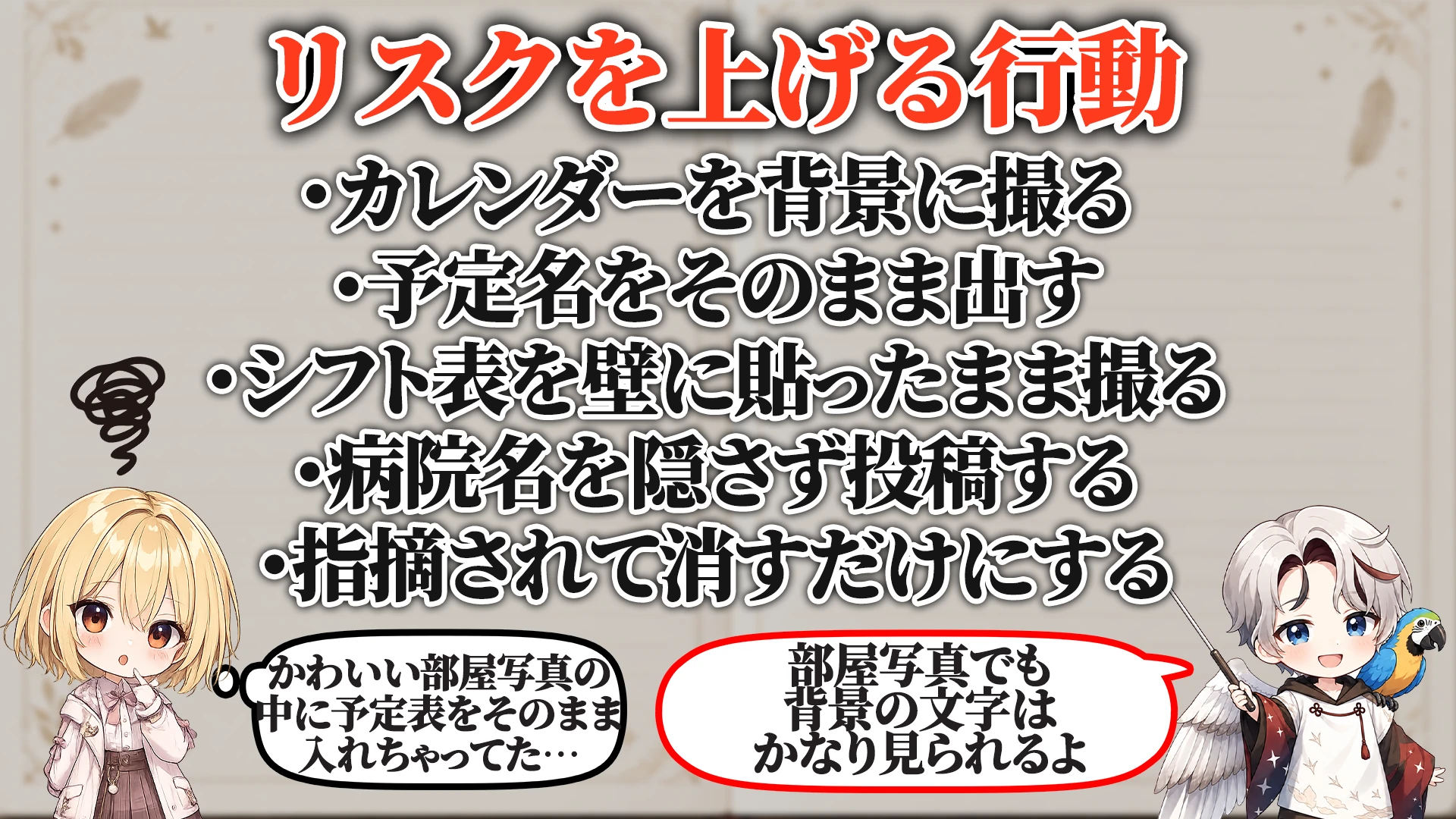 リスクを上げる危険行動