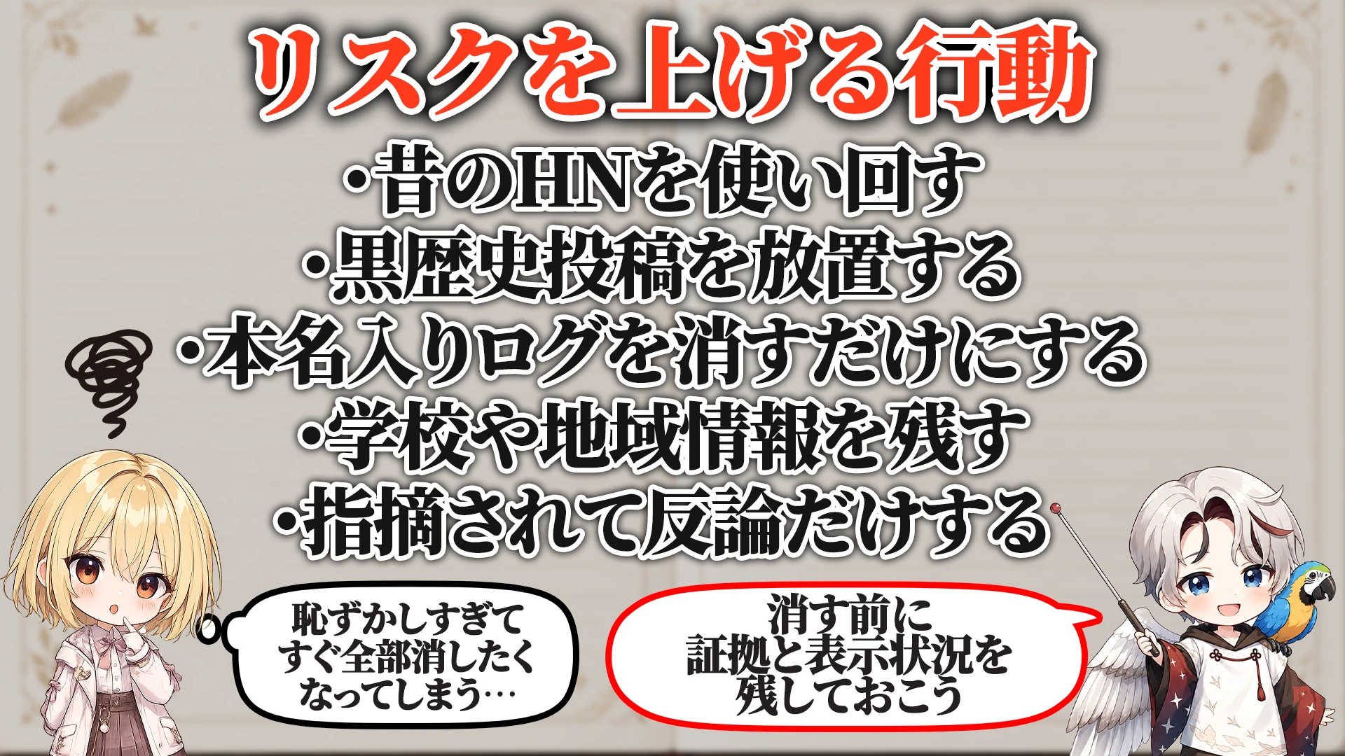 リスクを上げる危険行動