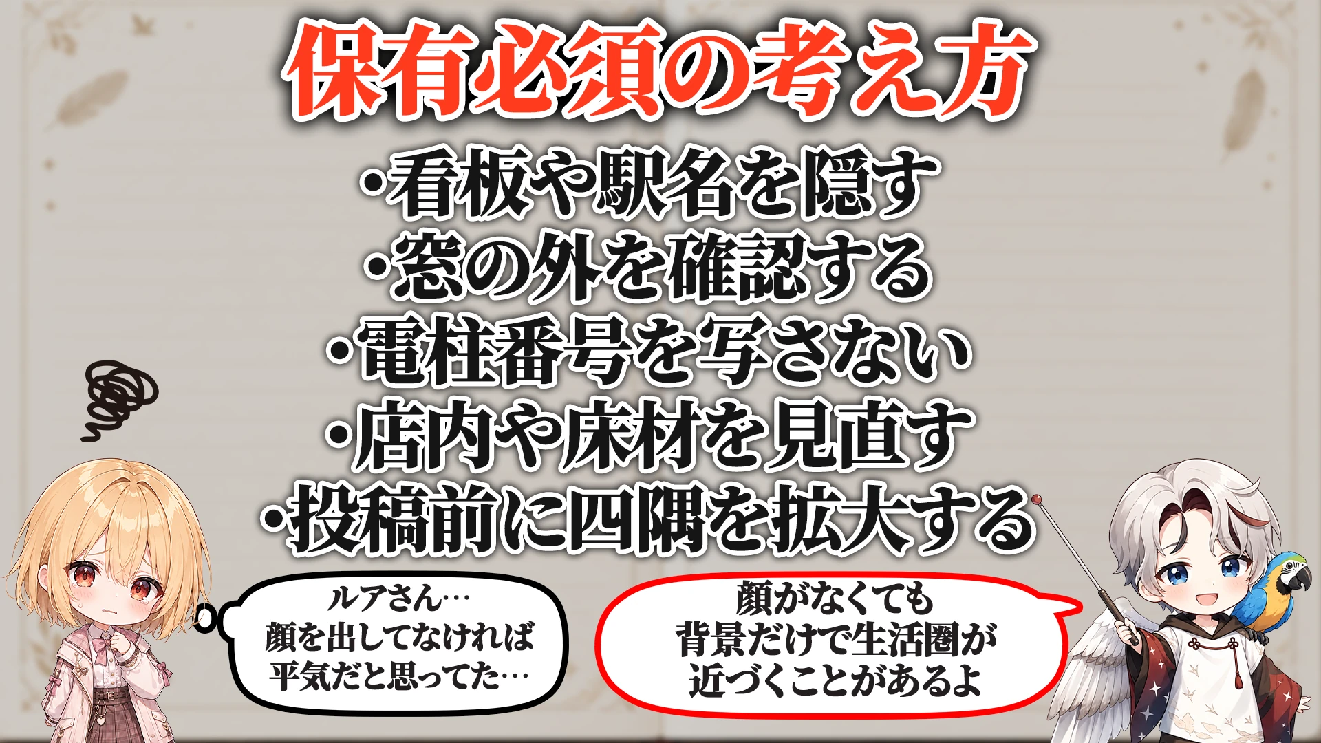 写真背景特定対策マニュアル 保有必須