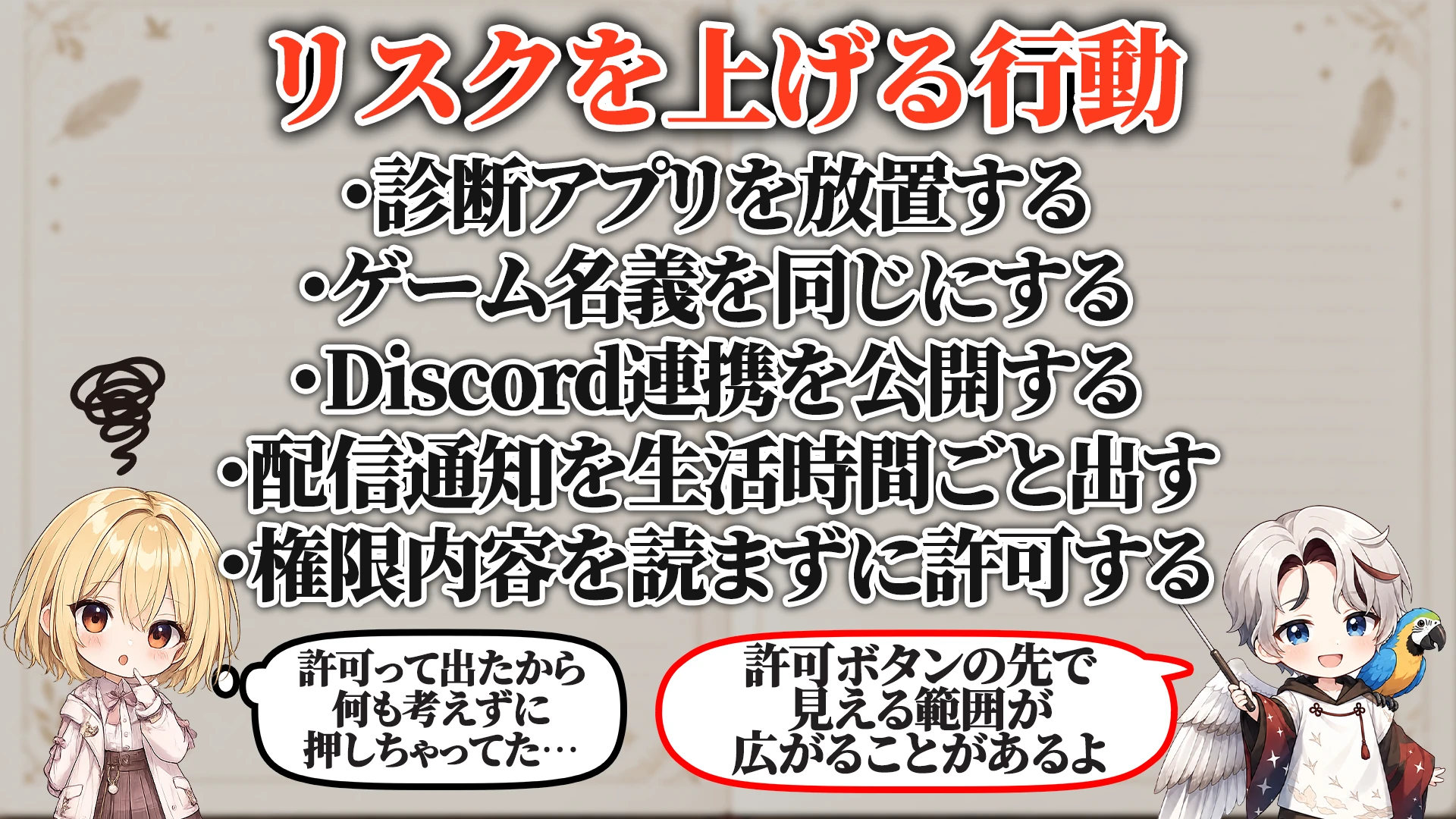 リスクを上げる危険行動