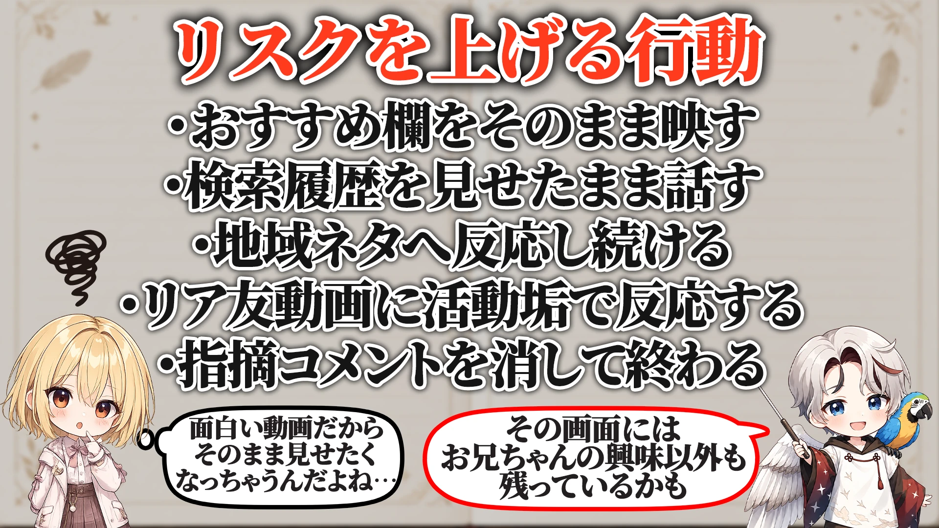 リスクを上げる危険行動